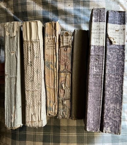Lot of eight books in dominoté paper including...