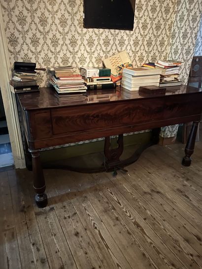 Mahogany forte piano and mahogany veneer...