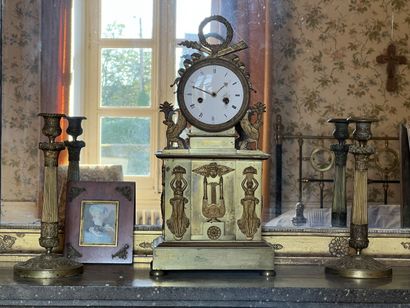 Chased and gilt bronze clock, end of the...