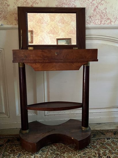 Mahogany and mahogany veneer working table,...