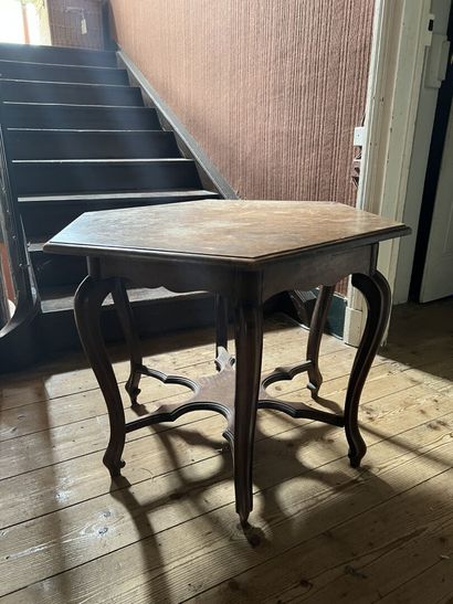 Middle table in natural wood Louis XV style,...