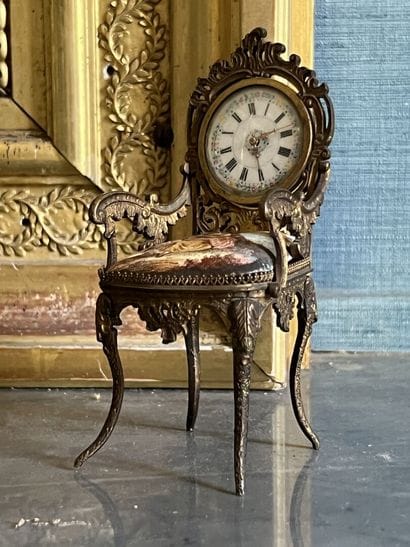 Armchair in gilded brass, Viennese work of...