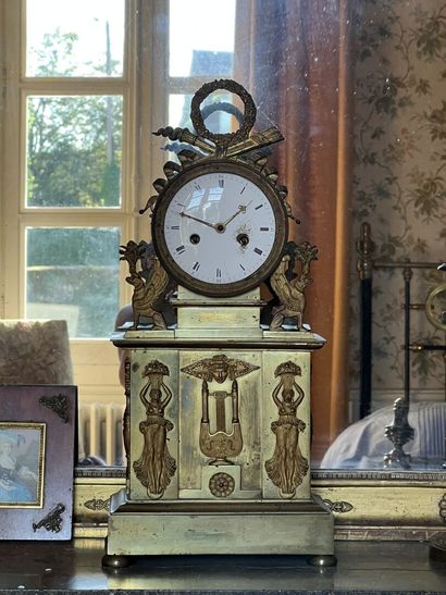 Chased and gilt bronze clock, end of the...