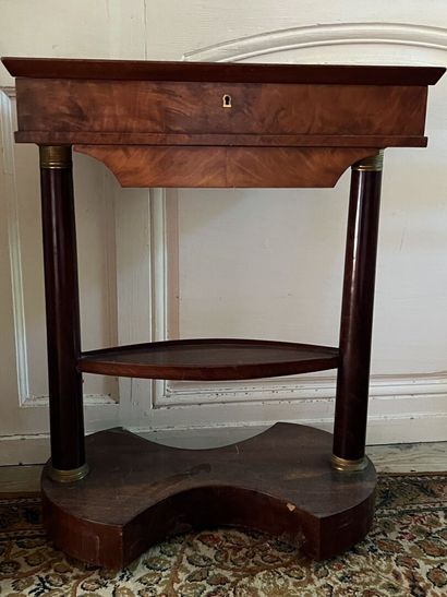Mahogany and mahogany veneer working table,...