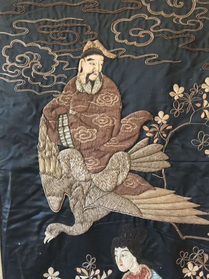 Embroidered hanging panel, Japan, Meiiji...