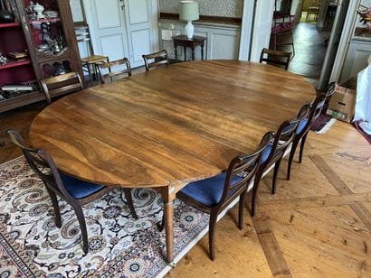 Dining room table in natural wood end of...