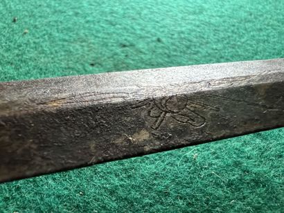 Glaive. Horn fuse. Brass mounting. Guard...