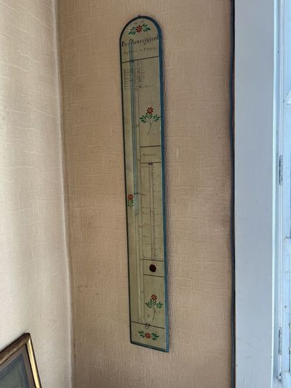 Barometer thermometer in lacquered wood,...