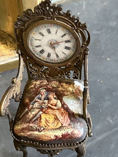 Armchair in gilded brass, Viennese work of...