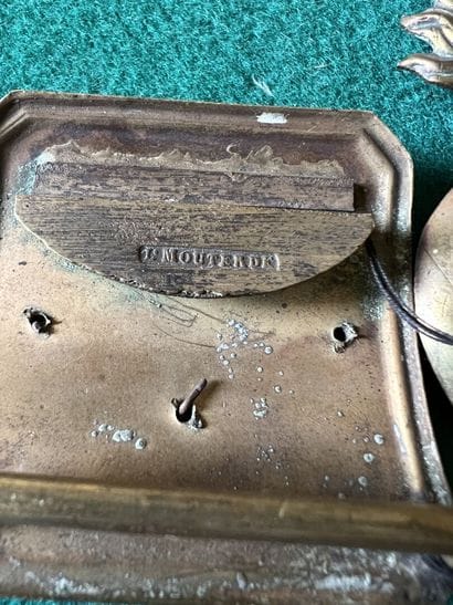 Lot of copperware: grenade; belt plate, IInd...