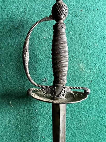 Court sword. Fuse entirely filigree of iron...