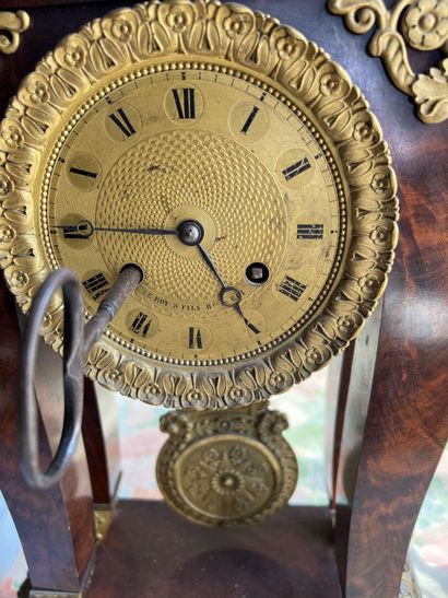 Restoration period portico clock in chased...