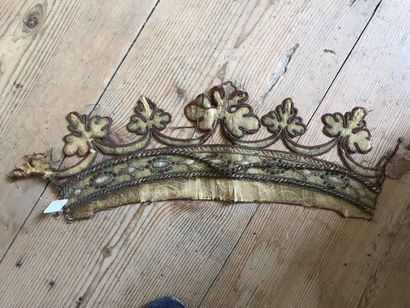 Ducal crown in appliqué embroidery, 17th-18th...