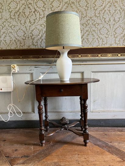 Small oval table in natural wood Louis XIV...