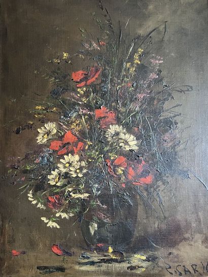 R SARK, XIXth century

Bunch of flowers

Canvas,...