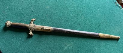Wolfman's dagger. Handle in horn. Brass mounting,...