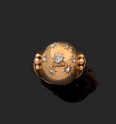 18K yellow gold 750‰ and platinum sup. 800‰...