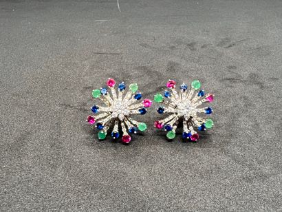 Pair of 750‰ white gold 