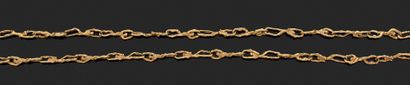 Necklace chain with naturalist links in yellow...