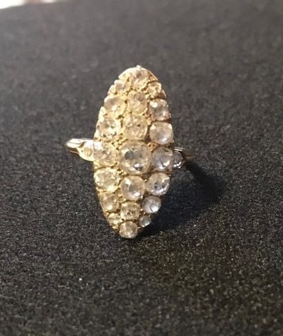 Marquise ring paved with old cut diamonds...