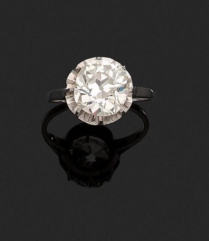 Solitaire ring in 18k white gold 750‰ and...
