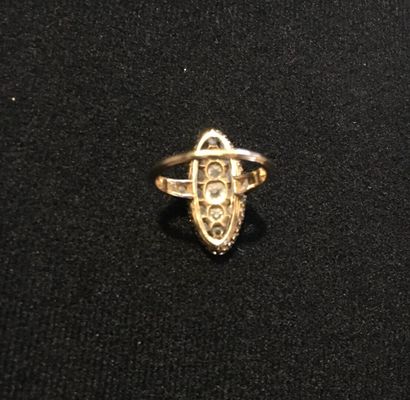 Marquise ring paved with old cut diamonds...