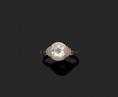 Art Deco 18K white gold 750‰ and platinum...