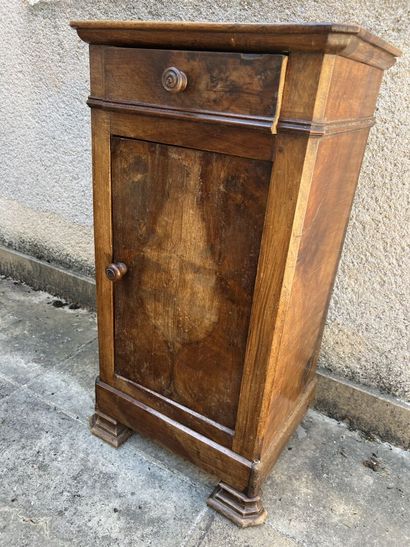 Two bedside tables in natural wood, late...
