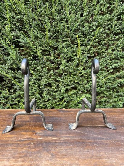Pair of andirons, 20th century

In wrought...