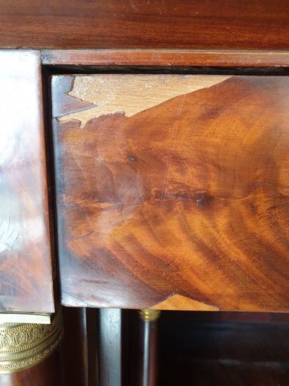Mahogany and mahogany veneer secretary of...