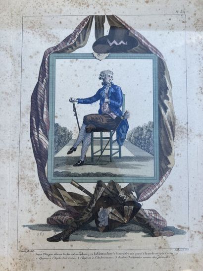 After Watteau of Lille. 2 engravings heightened...
