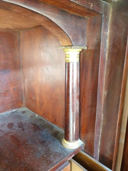 Mahogany and mahogany veneer secretary of...