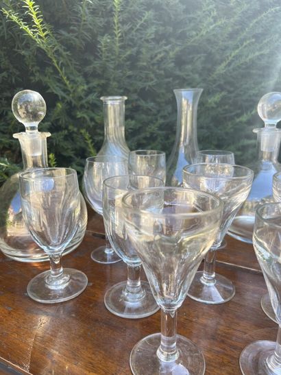 Set of glasses and carafes