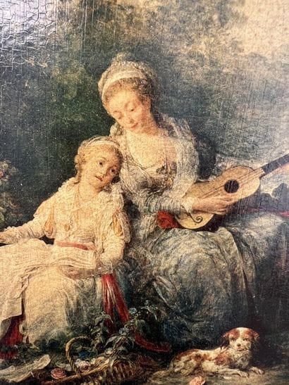 Pair of framed pieces in the 18th century...