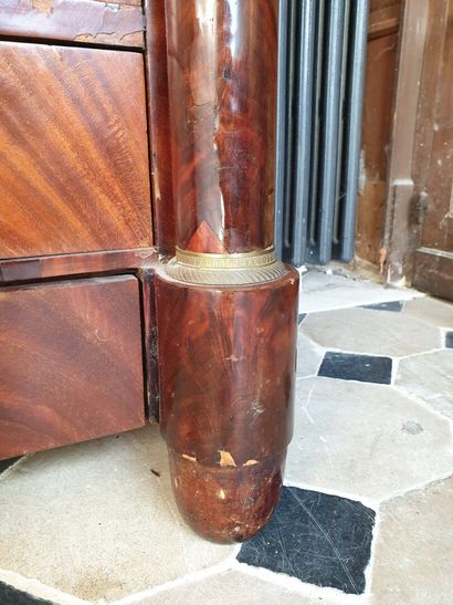 Mahogany and mahogany veneer secretary of...