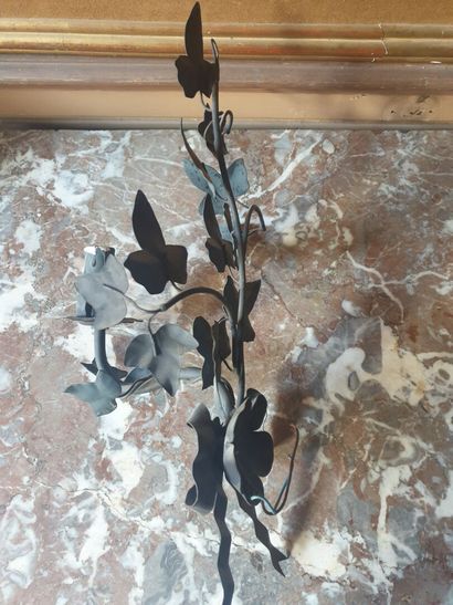 Pair of sconces in green sheet metal Louis...