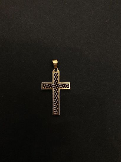 Gold lot including a cross, five rings and...