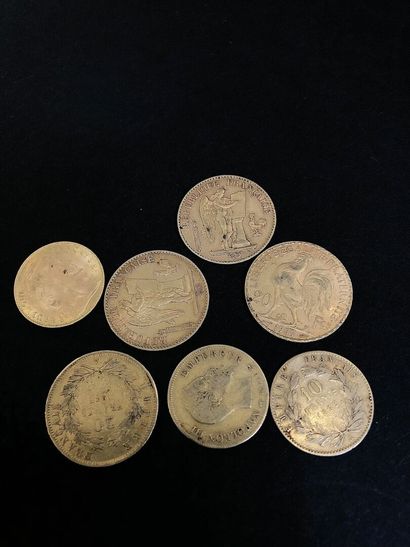 Lot of 7 gold coins Napoleon