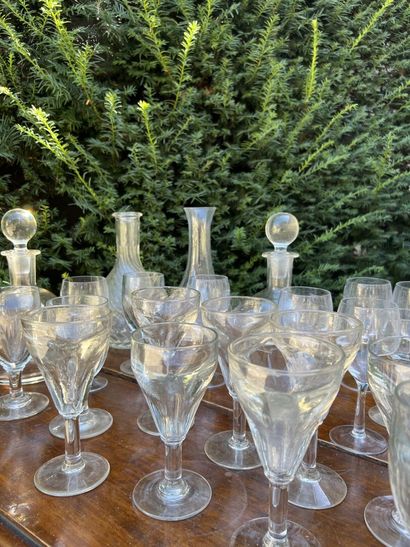 Set of glasses and carafes
