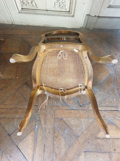 Pair of chairs in carved and gilded wood...