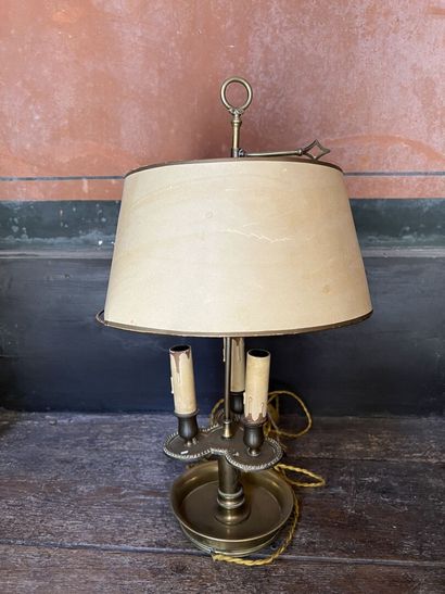 Two hot water bottle lamps in bronze XXth...