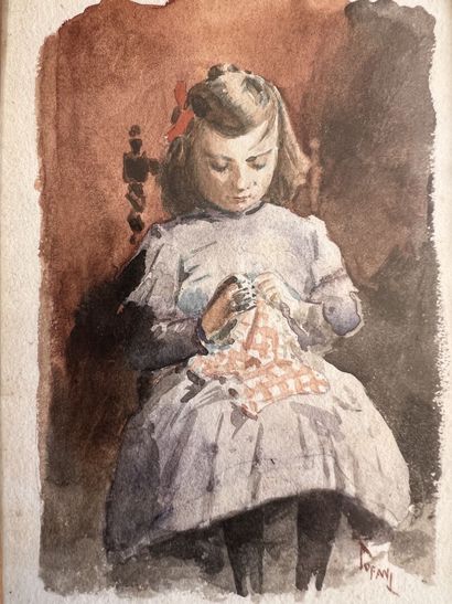French school, early 20th century

Girl at...