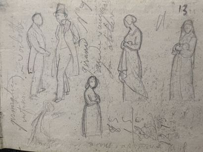 Lot of five sketchbooks, 19th century

Studies...