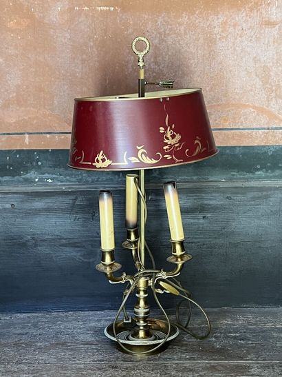Two hot water bottle lamps in bronze XXth...