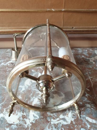 Pair of Louis XVI style silver plated lanterns...