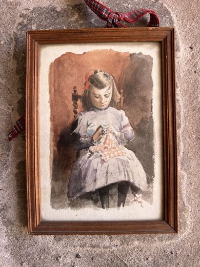 French school, early 20th century

Girl at...