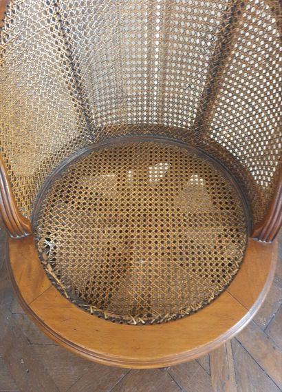 Louis XVI style natural wood desk armchair.

It...