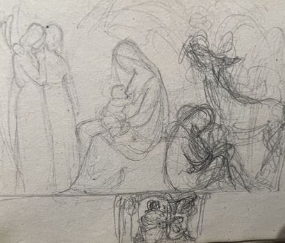 Lot of five sketchbooks, 19th century

Studies...