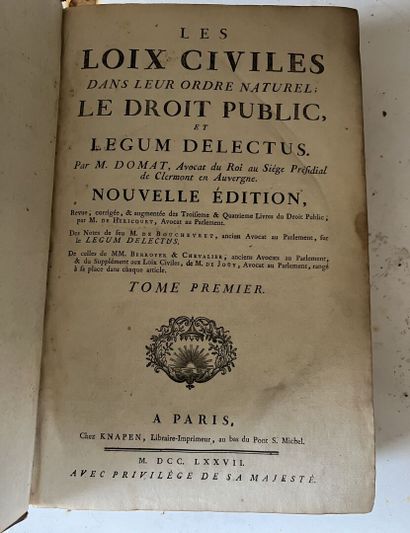 The civil laws in their natural order; Public...