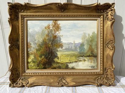 Michel LAMOTTE (XXth)

Landscape with a pond...